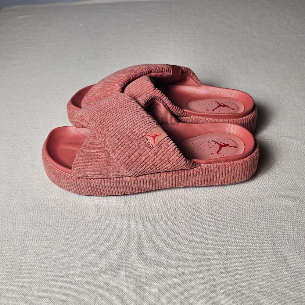 Jordan Sophia Slides Canyon Rust Corduroy Platform Sandals Womens 10
